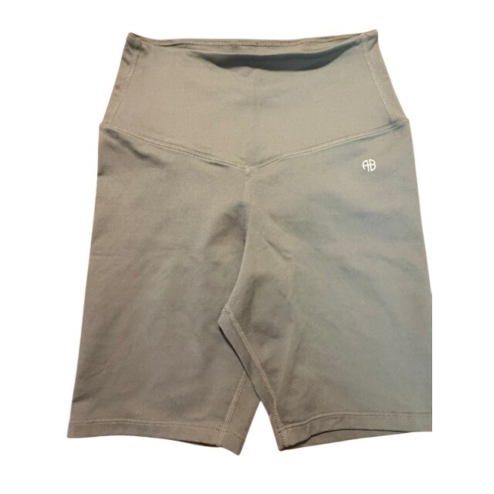 Anine Bing Sport Sage Green High Waisted Biker Shorts XS